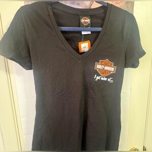 Harley-Davidson Black Tee with Orange Accents